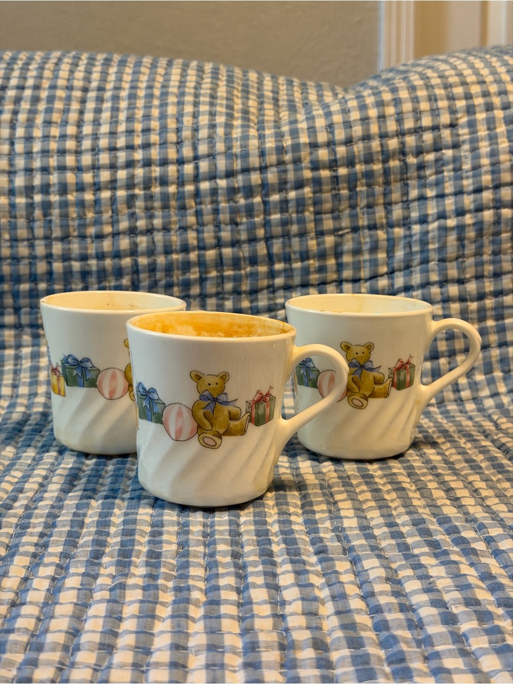 CorningWare Coffee Mug Set of 3, Ceramic Teddy Bear Decor